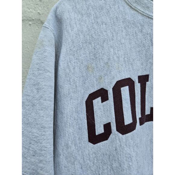 Vintage Champion Colgate University Sweatshirt Medium Light Gray Reverse Weave - Picture 6 of 8